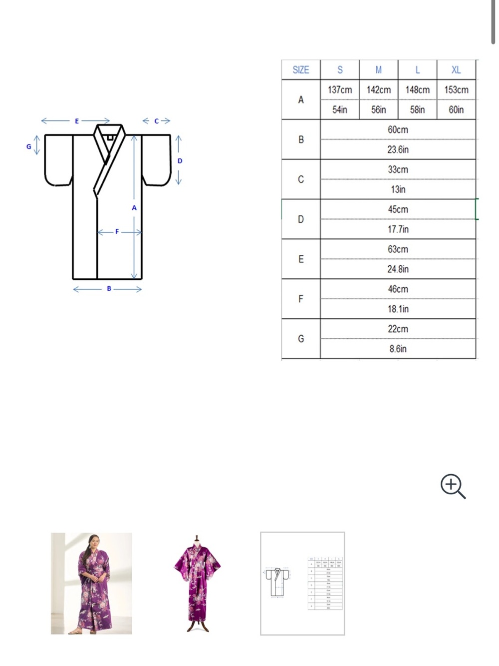 Purple Floral Kimono Robe with Belt - Picture 7 of 7